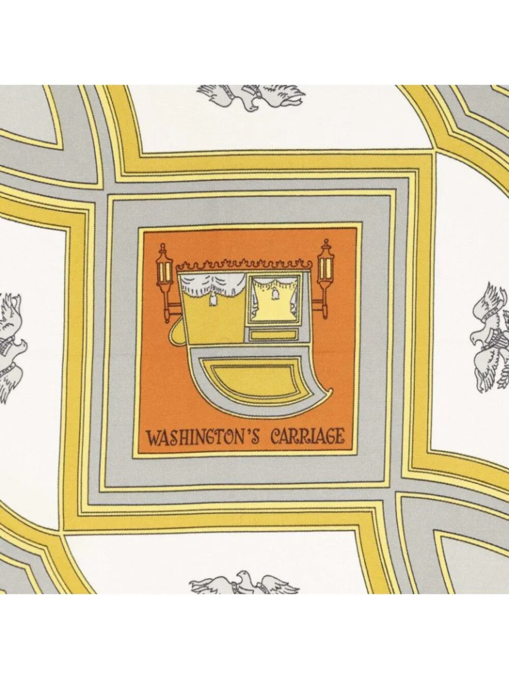 Hermes Scarf Gray Yellow Orange Silk